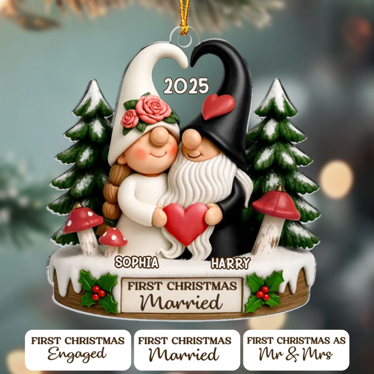 Love No Bounds - Custom Anniversary Christmas Ornament