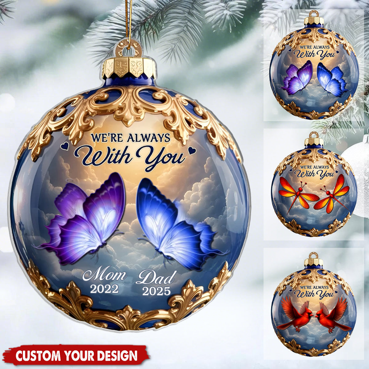 Personalized Christmas Memorial Ornament  - Treasured Beyond Time