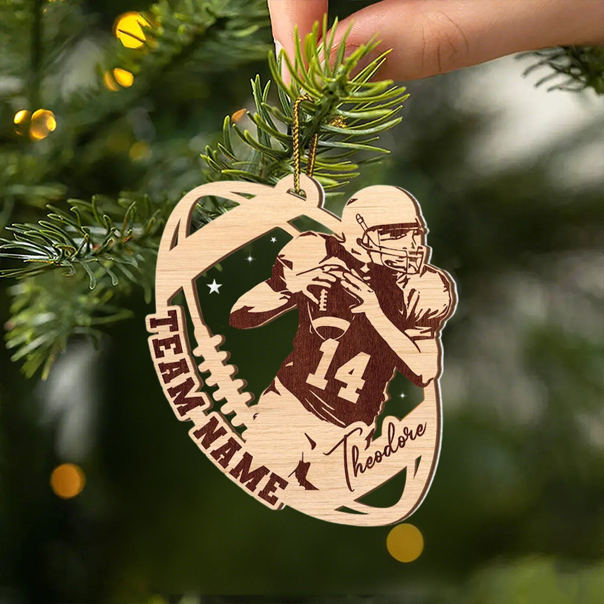 Personalized Football Ornament, Sport Team Gift