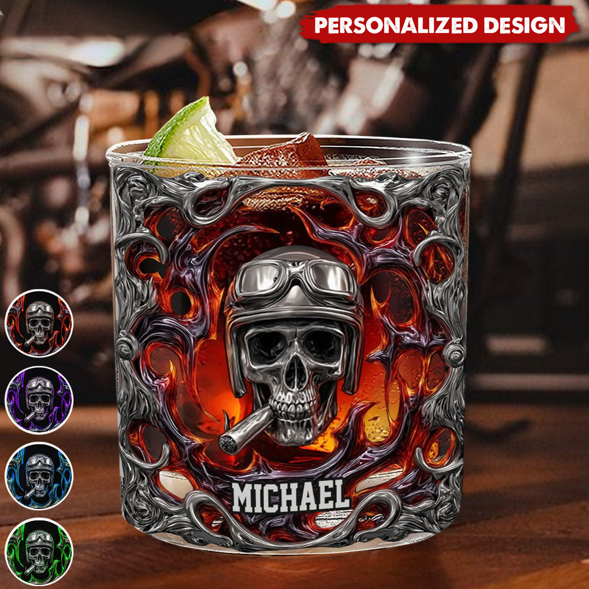 Ride Or Die - Personalized Biker Whiskey Glass