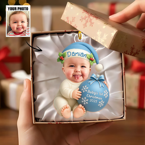 Baby's 1st Christmas Gift - Custom Photo Acrylic Ornament