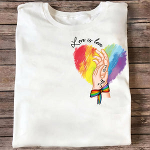 Love Is Love LGBTQ+ Hand In Hand Personalized Shirt