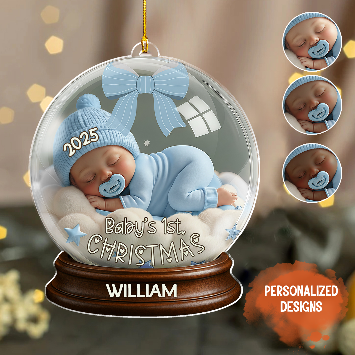 Personalized Baby's First Christmas Ornament, Newborn Keepsake