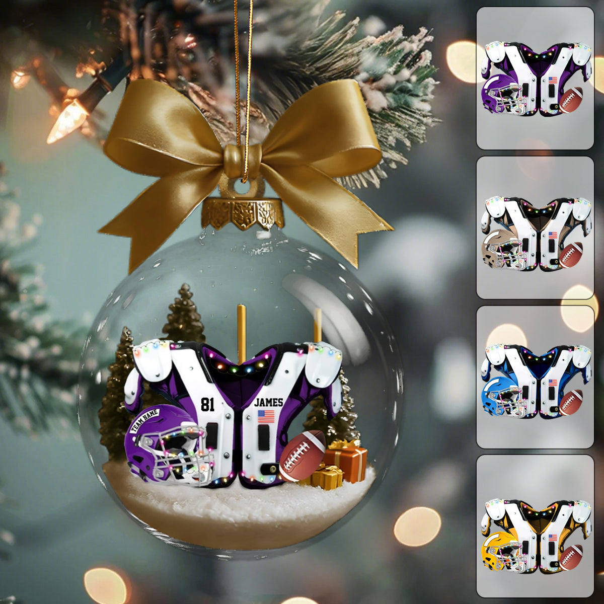 Personalized American Football Christmas Ornaments- Gifts For Football Lovers
