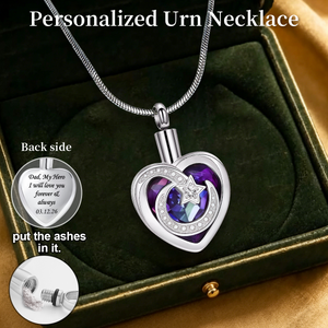 Personalized Moon & Star Cremation Ashes Urn Necklace