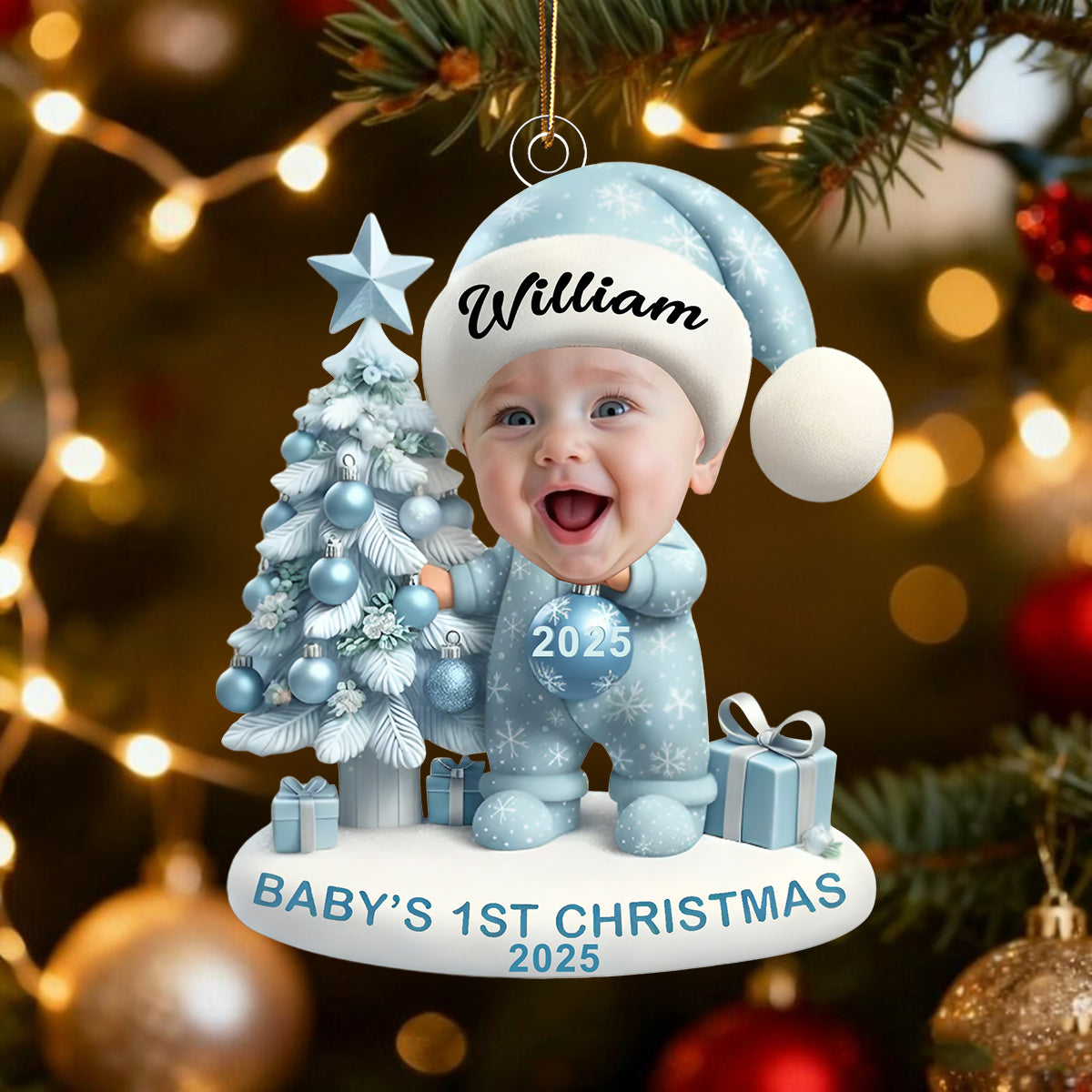 Baby's First Christmas - Personalized Newborn Photo Ornament