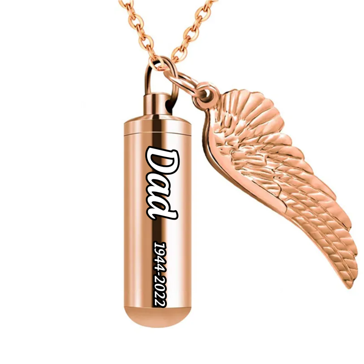 Personalized Cremation Urn Wing Engraved Memorial Human Urns Women Necklace