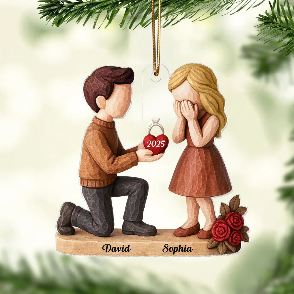 Couple Marriage Proposal - Personalized Acrylic Ornament