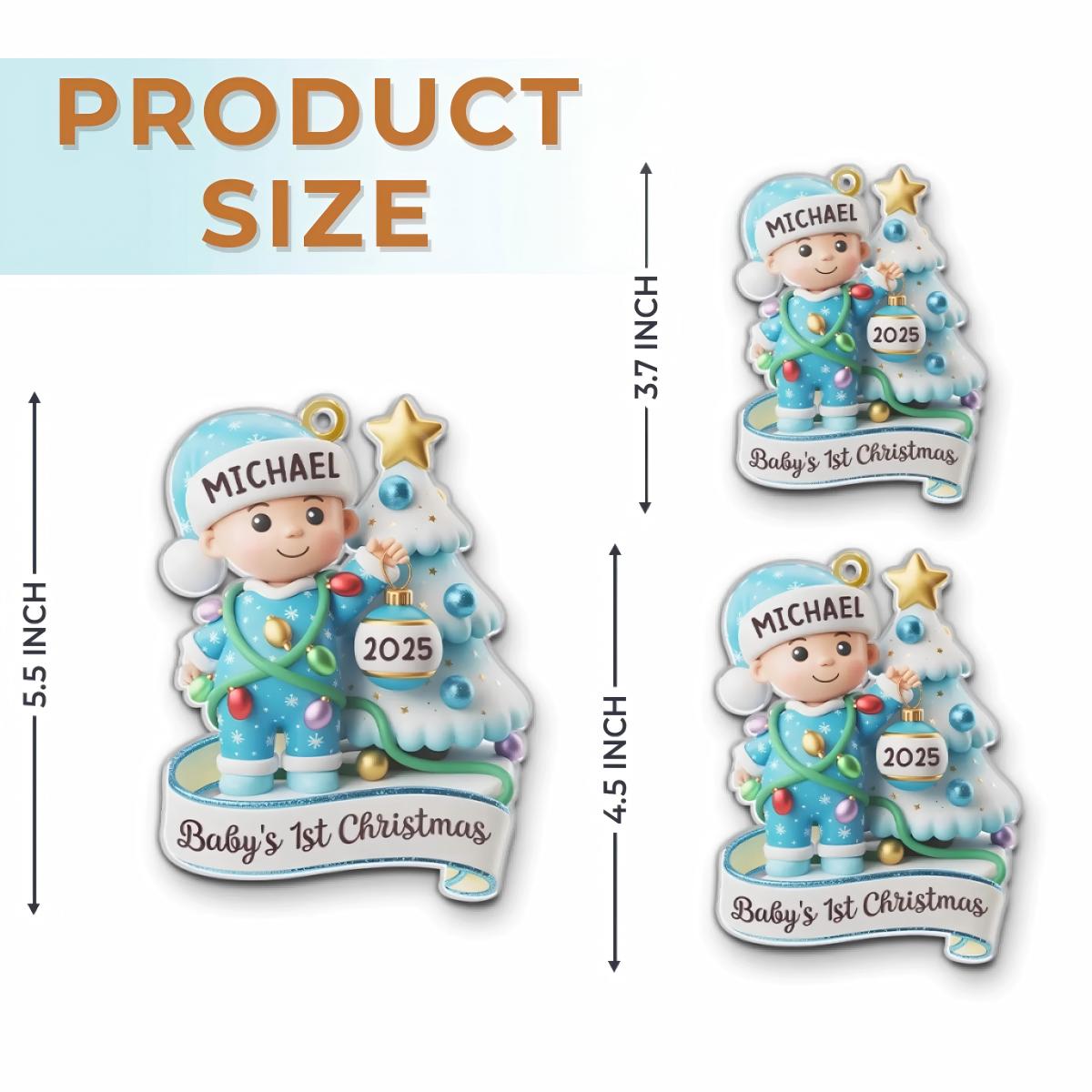 Baby's First Christmas-Personalized Cartoon Ornament