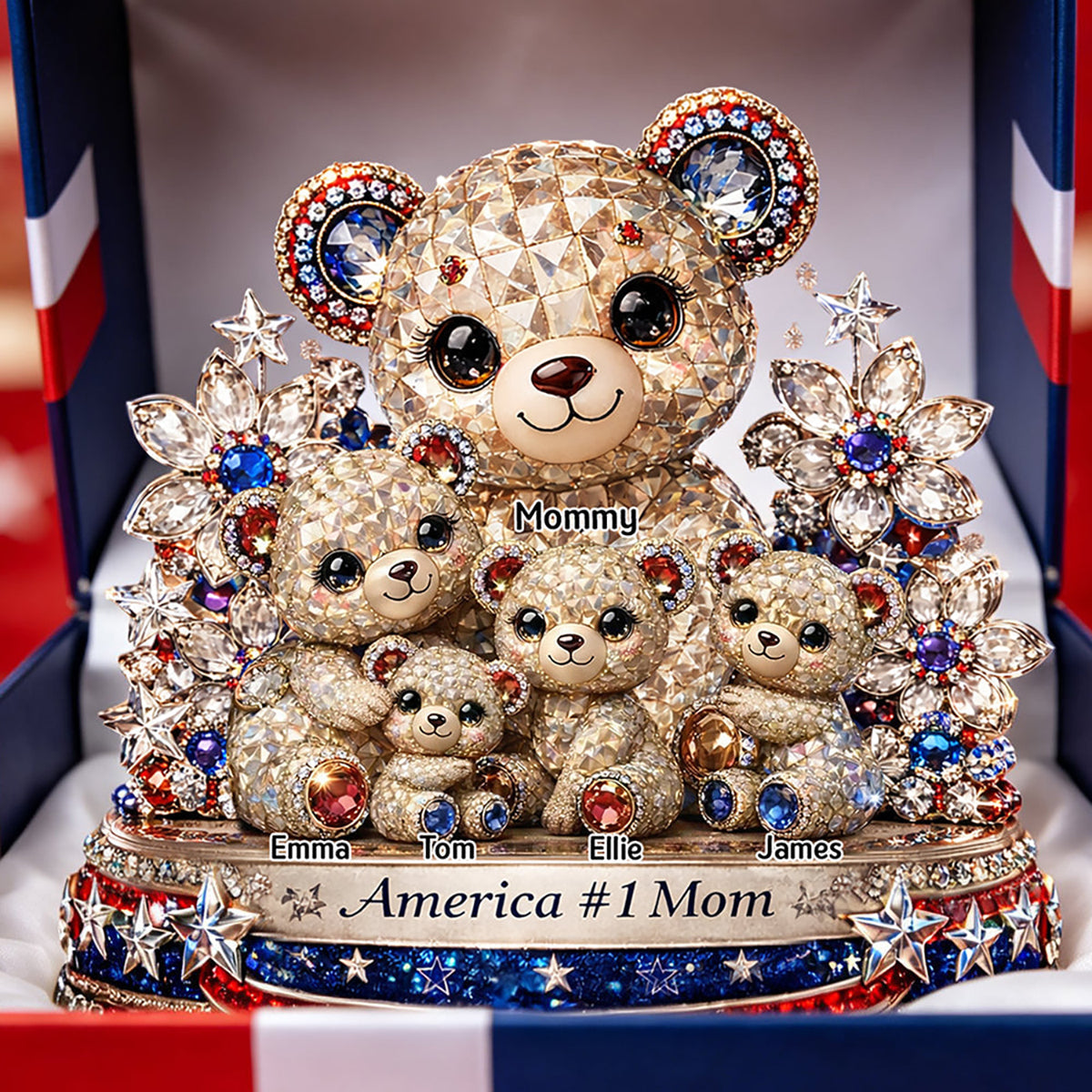 Mother Bear America Anniversary Acrylic Plaque-Personalized Gift For Mother