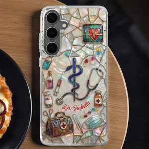 Personalized Rod of Asclepius Phone Case, Gift For Healthcare