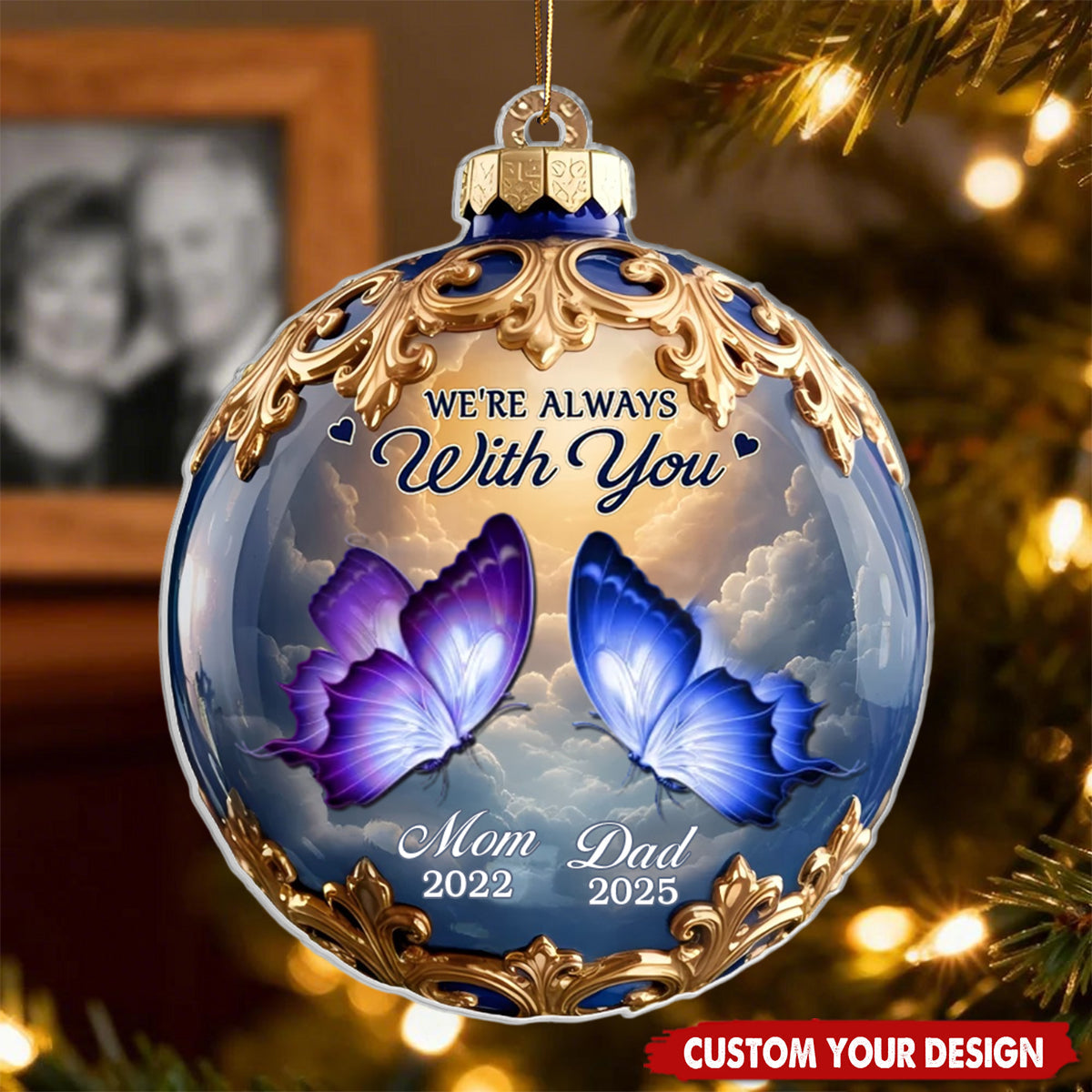 Personalized Christmas Memorial Ornament  - Treasured Beyond Time