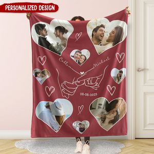 Personalized Anniversary Blankets For Couples, Upload Photos