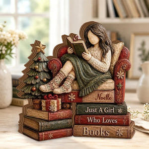 Just A Girl Who Loves Books Wooden Plaque, Personalized Book Lover Gift