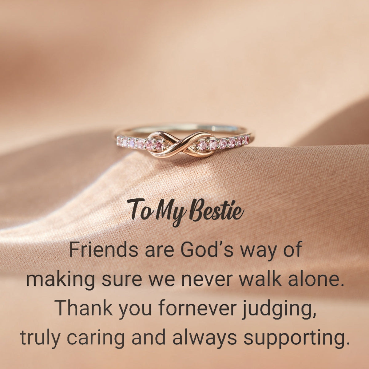 True Friends Are Forever Emotional Support Matching Infinity Ring