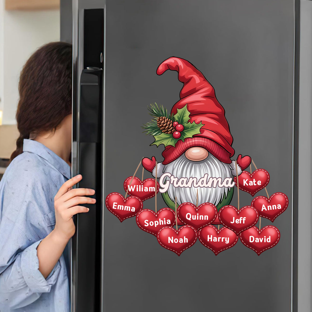 Custom Christmas Grandma Decal With Grandkids Names