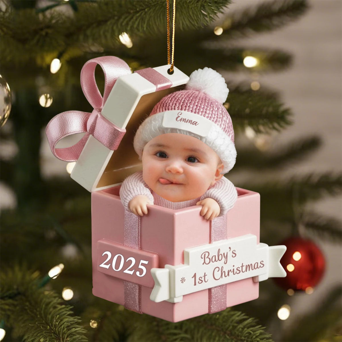 Custom Photo Baby's First Christmas Ornament
