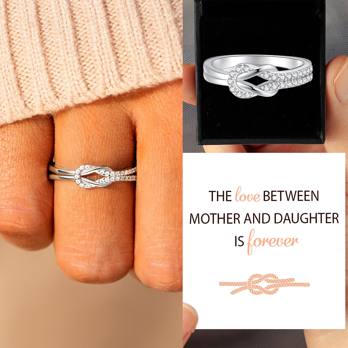 The Love Between Mother And Daughter is Forever - Infinity Love Knot Promise Ring