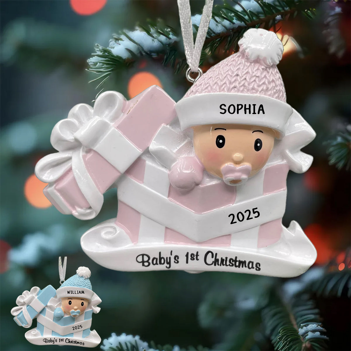Personalized Baby's First Christmas Ornament, Family Gift