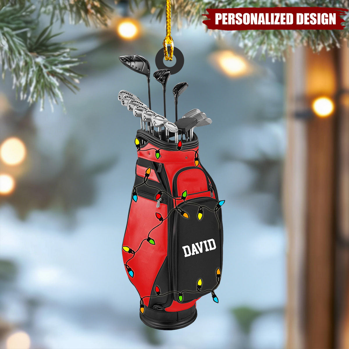 Custom Name Golf Backpacks Christmas Personalized Ornament