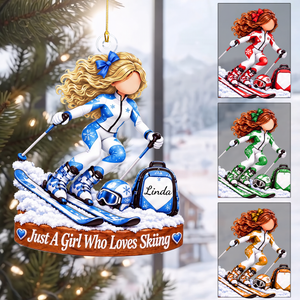 Personalized Ski Girl Christmas Ornament-Winter Sports Keepsake