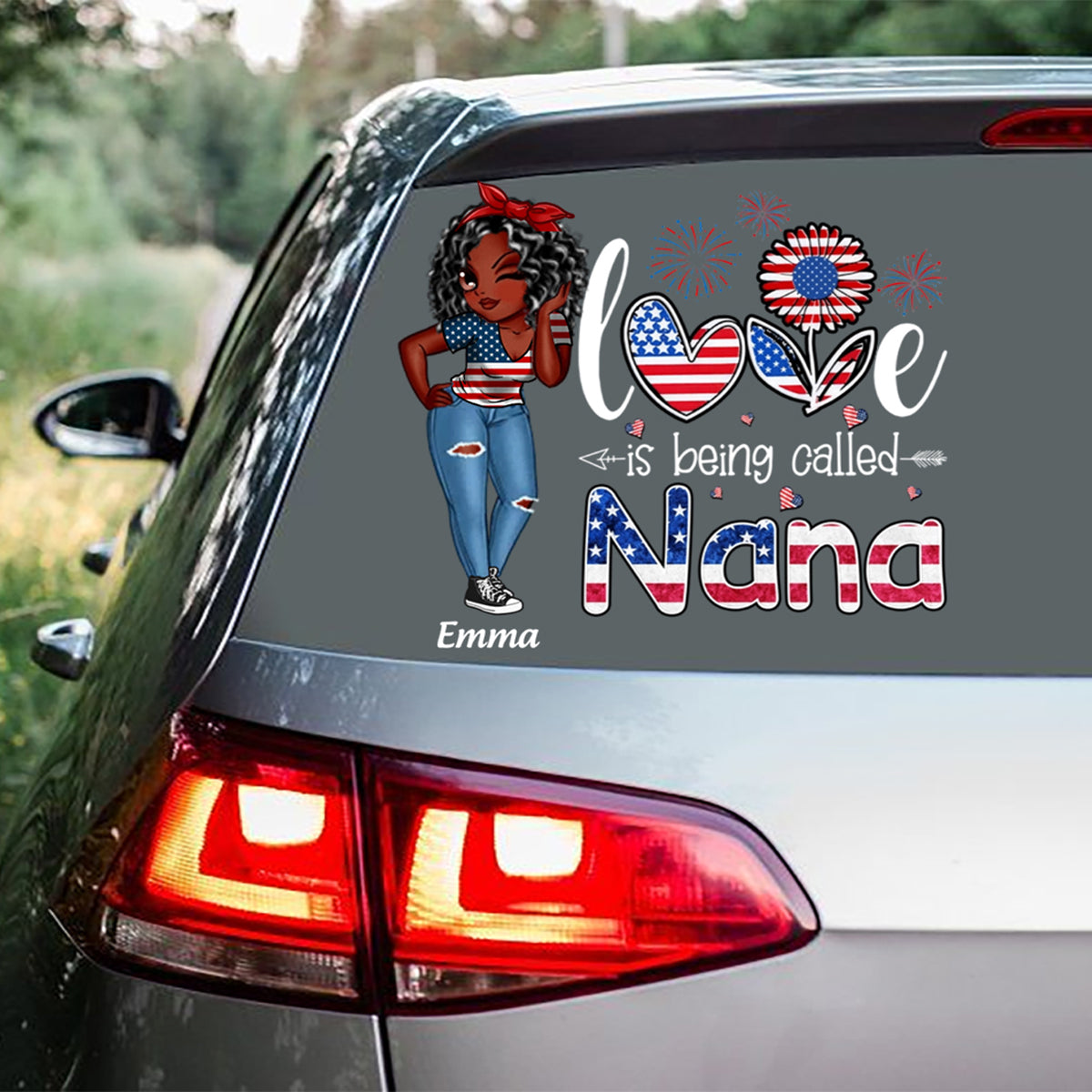 Love Being Called Nana Grandma Personalized Sticker, Independence Day Gift