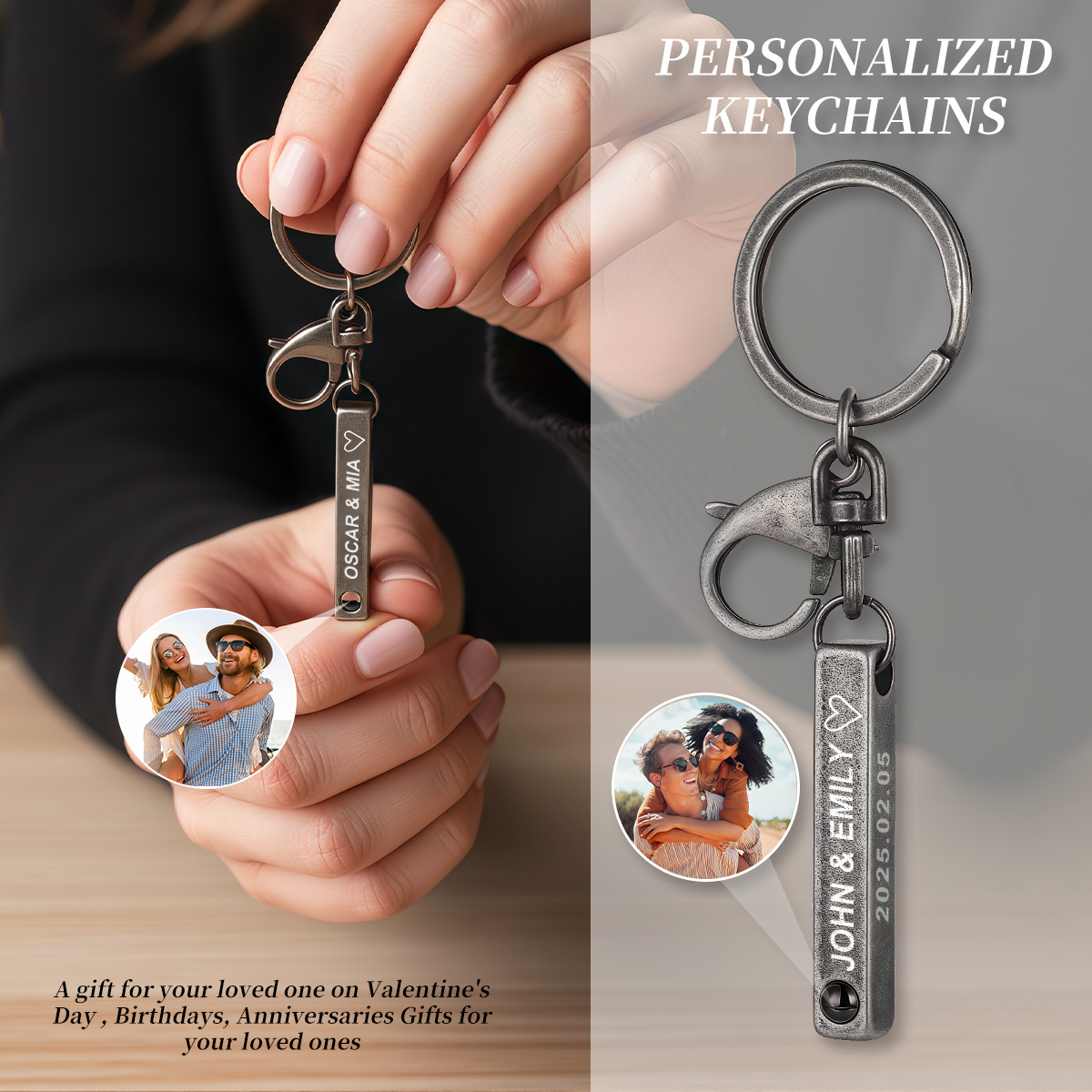 Personalized Custom photo projection keychain