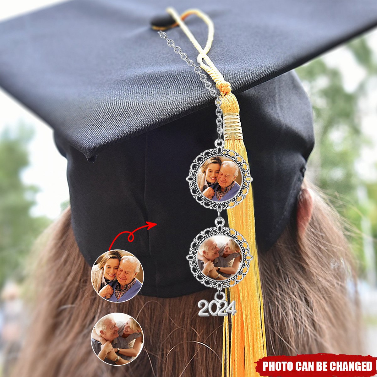 Personalized Graduation 2024 Tassel Photo Charm