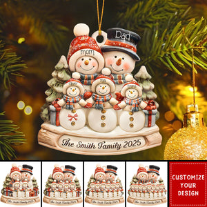 Personalized Snowman Family Christmas Ornament