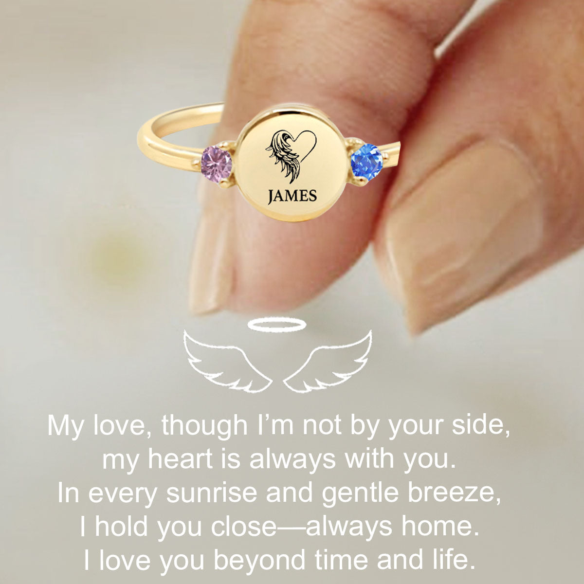 Keep Their Memory Close – Personalized Memorial Ring with Birthstones