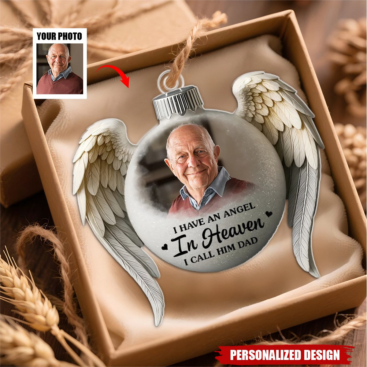 Personalized Christmas Memorial Ornament For Loss Of Mom, Dad