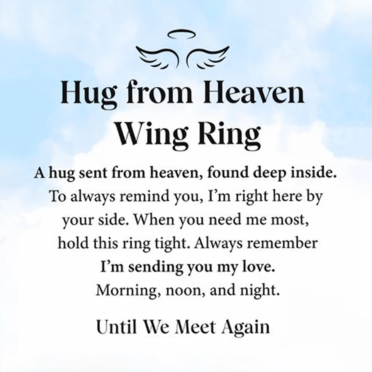 Personalized Hug from Heaven Wing Ring