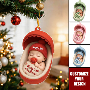 Custom Sleeping Baby's First Christmas- Personalized Newborn Gift for Boys & Girls