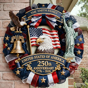 Custom Wood Sign-Personalized America Anniversary Gifts-Family Forever United