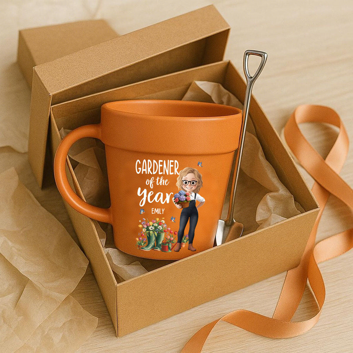 Custom Plant Pot Ceramic Mug, Garden Gifts For Gardeners