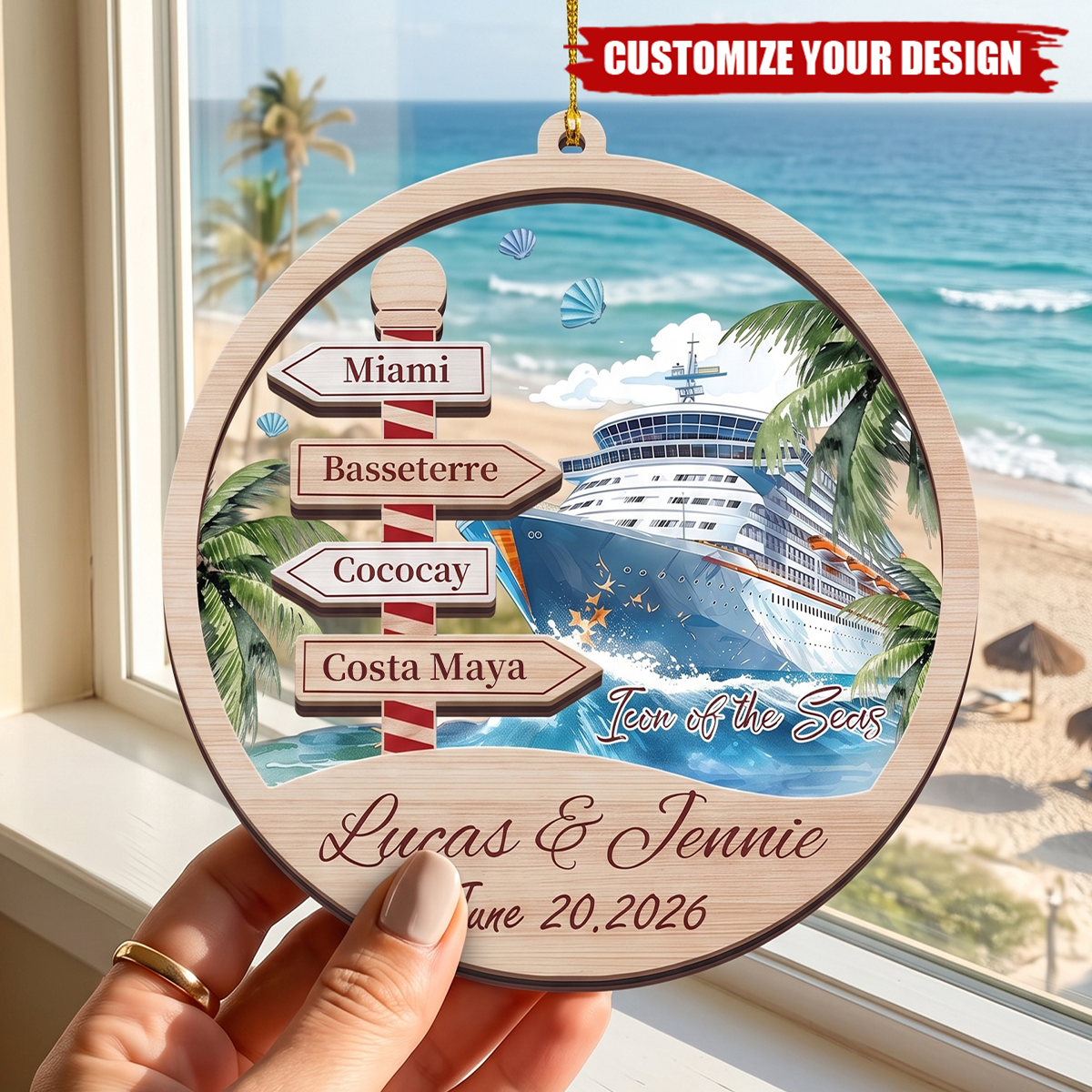Personalized Cruise Christmas Ornament – Cruise Ship Vacation Keepsake Gift