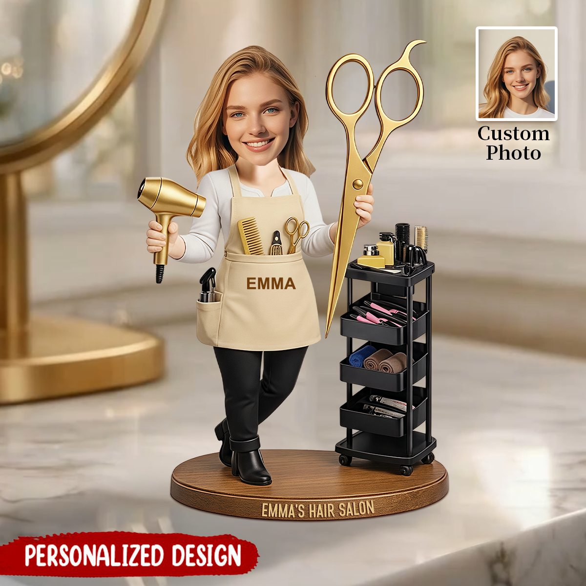 Personalized Hairstylist Hairdresser Custom Name Acrylic Plaque