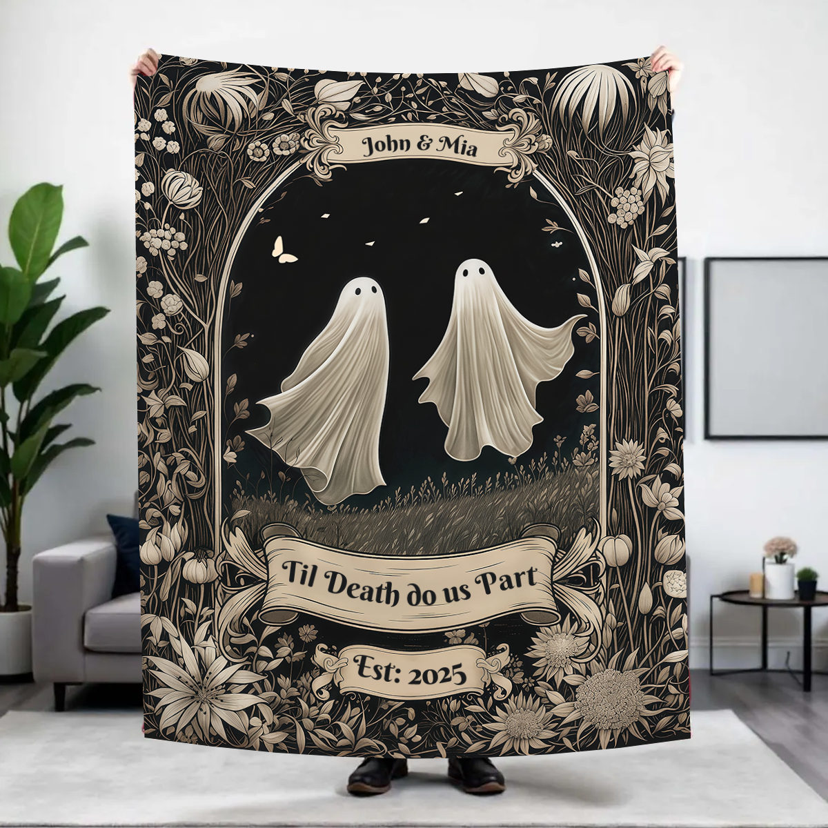 Until Death Do Us Part-Personalized Couples Blanket