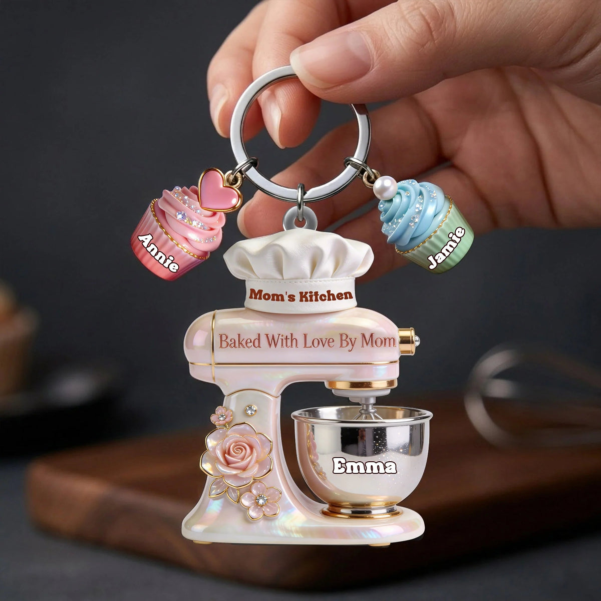 Baking Mom Acrylic Tag Keychain - Personalized Gifts For Mother