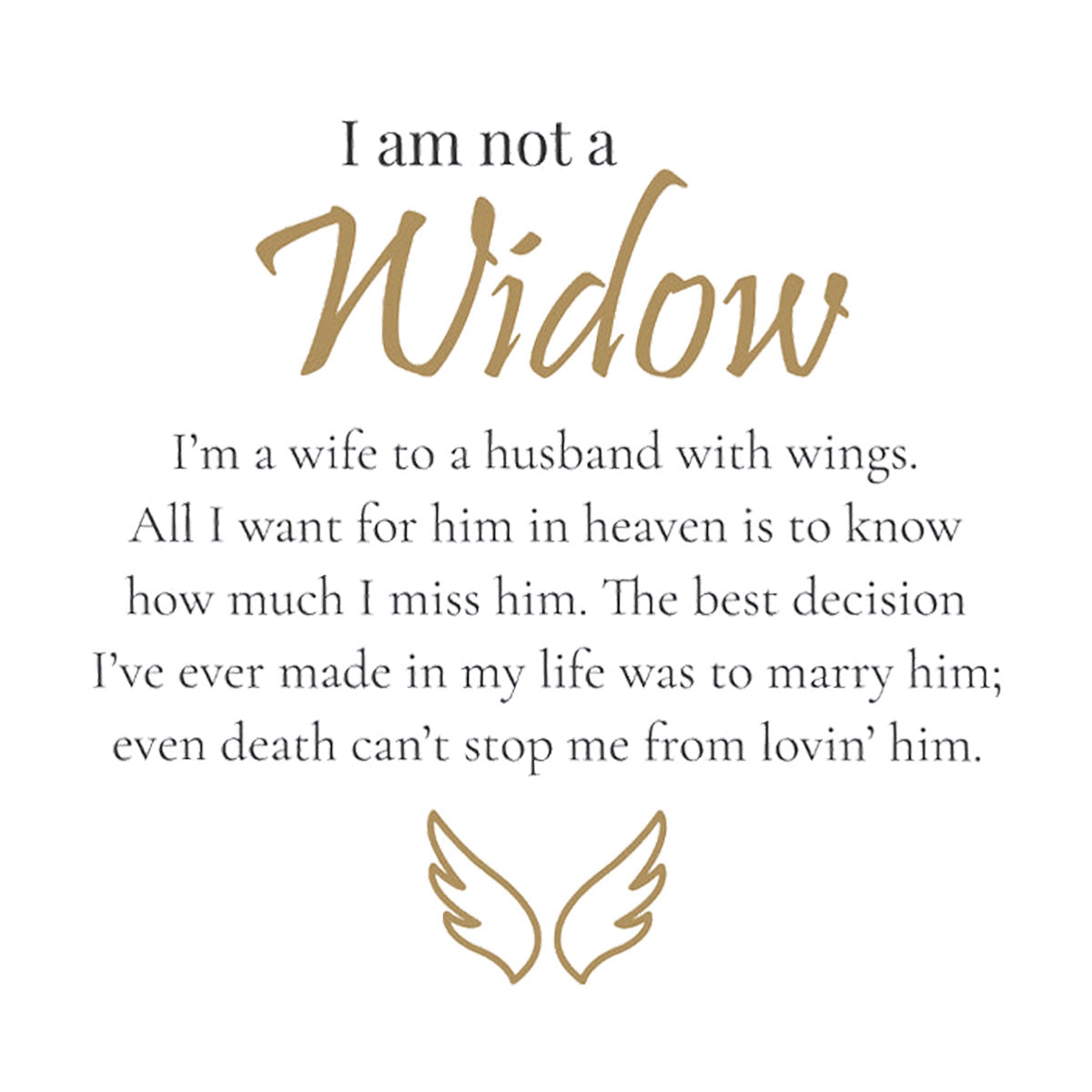 Personalized I Am Not A Widow Memorial Angel Wings Ring