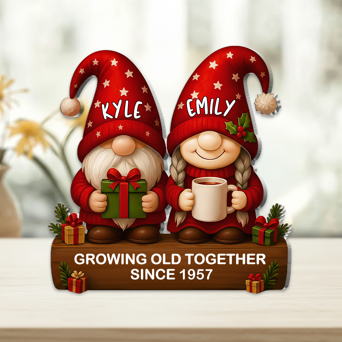 ''Growing Old Together''-Personalized Couple Plaque