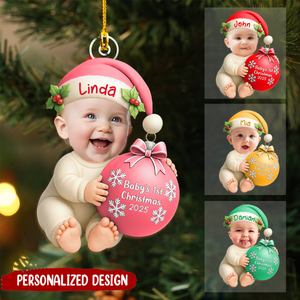 Baby's 1st Christmas Gift - Custom Photo Acrylic Ornament