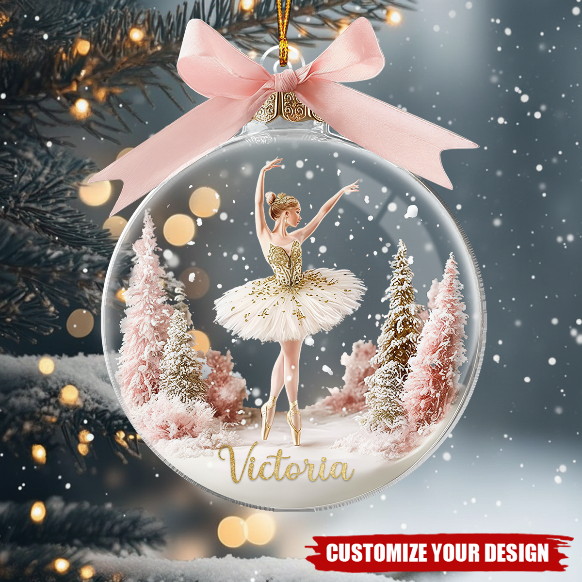 Personalized Xmas Ballet Ornament, Christmas Ballet Gift