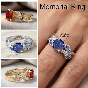 Always In My Heart, Personalized Birthstone Engraved Ring