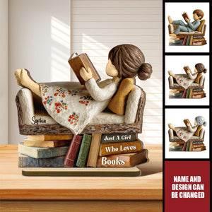 Book Lover Personalized Wooden Plaque, Cozy Reading Gift