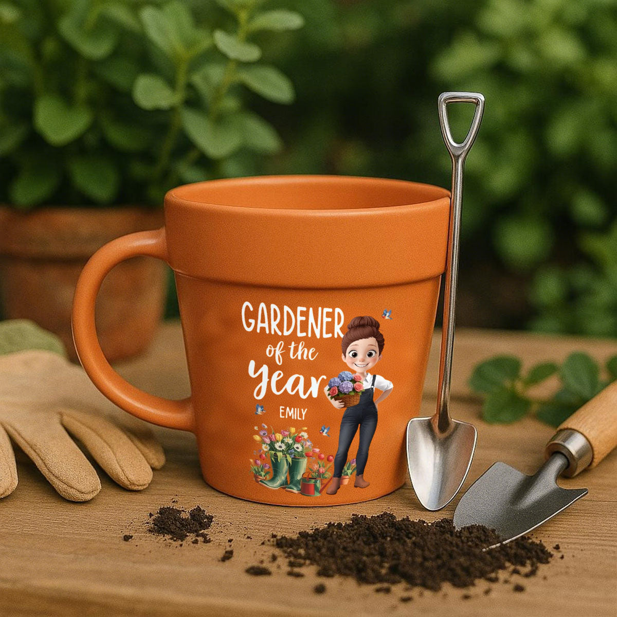 Custom Plant Pot Ceramic Mug, Garden Gifts For Gardeners