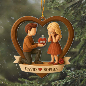 Personalized Couple Marriage Proposal Ornament, Engagement Gift