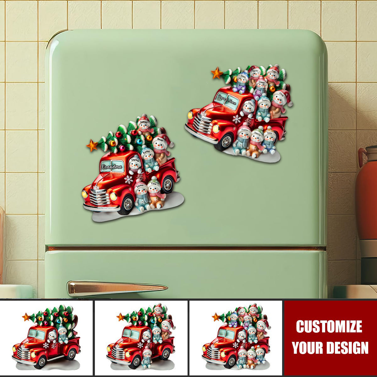 Nana's Cute Little Snowman-Personalized Acrylic Fridge Magnet