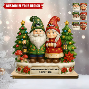 Personalized Growing Old Together Since Year Wooden Plaque