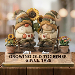 Grow Old Together-Personalized  Wooden Plaque, Gift For Couple